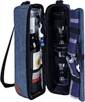 Includes Plastic Wine Glasses,1 x Steel Corkscrew 1 x Bottle Stopper, and 2 x napkins. Two bottles or various cans can be kept cool for 5-7 hours using. Please note the wine in the photos is for display purposes only and is not included with this cooler.